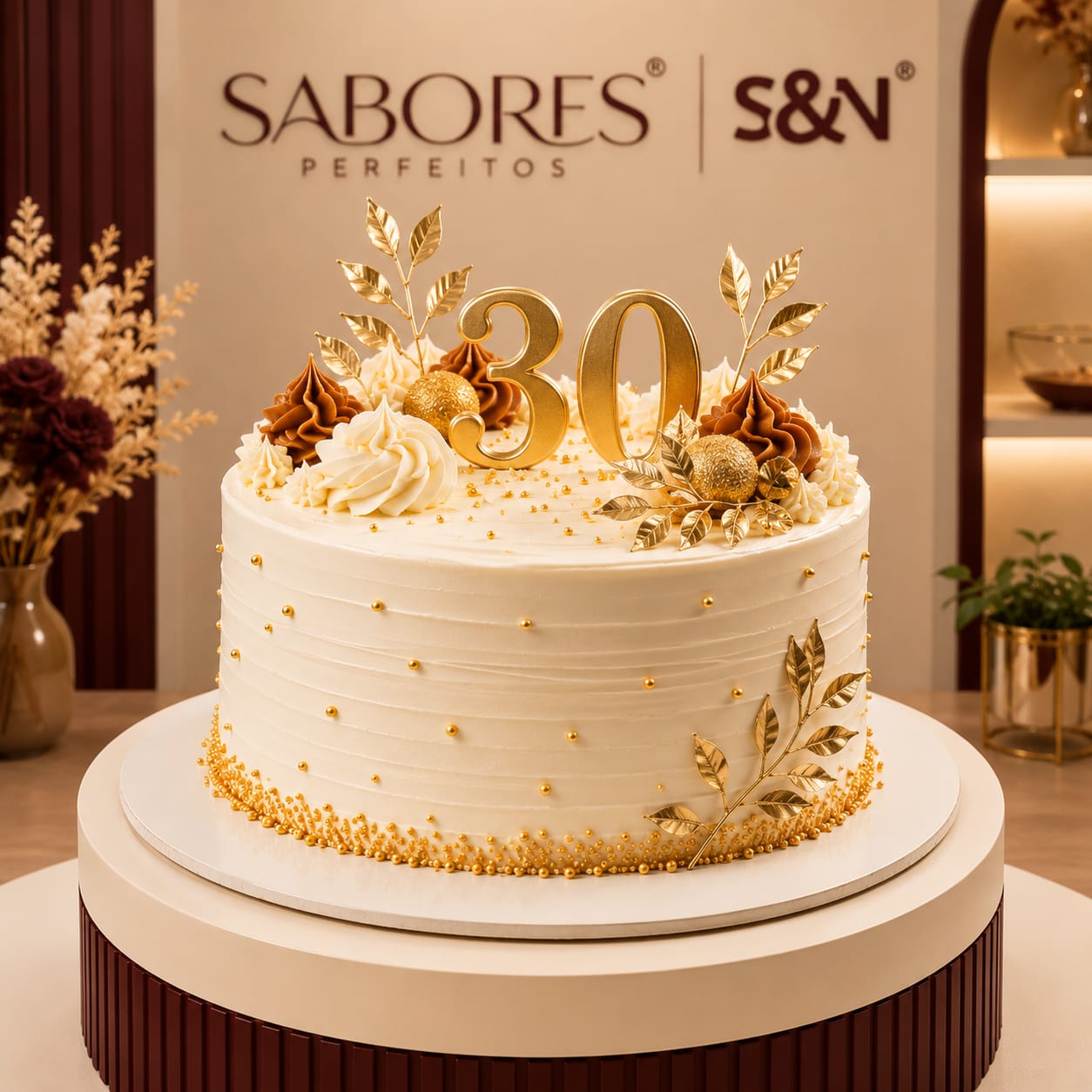 Bolo confeitado com cobertura de chocolate e morangos